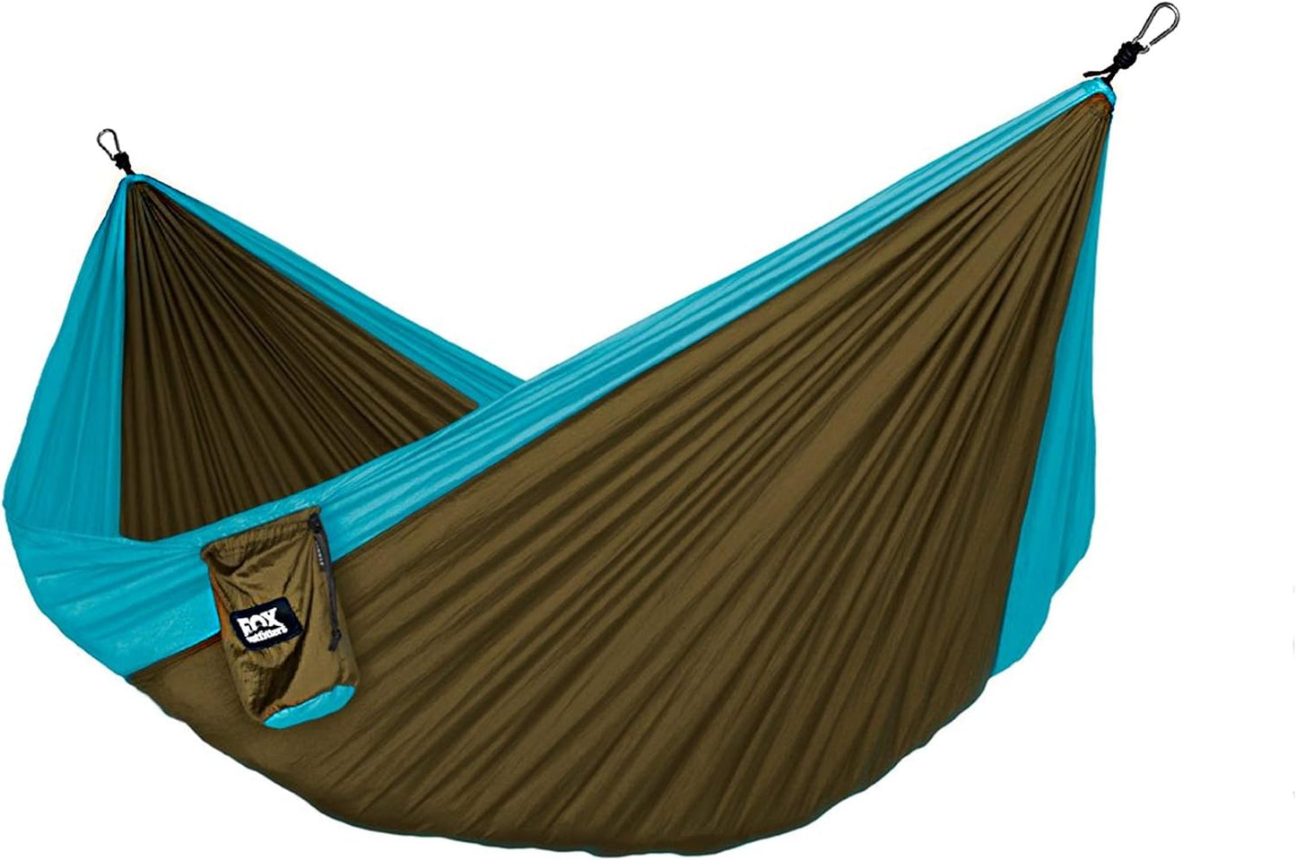 Neolite Double Camping Hammock - Lightweight Portable Nylon Parachute Hammock for Backpacking, Travel, Beach, Yard. Hammock Straps & Steel Carabiners Included (Orange/Blue)