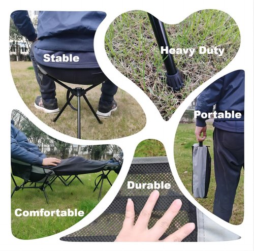HI SUYI Portable Camping Chair Foot Rest Stool Lightweight Heavy Duty Folding Outdoor Picnic Beach Travel Fishing Backpacking,Durable 600D Oxford Cloth,Sturdy Aluminum Alloy Frame,with Carry Bag
