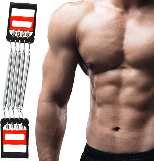 Ihuniu Chest Expander | Hand Gripper Arm Pull Bar Arm Muscle Chest Exerciser for Men with 5 Springs