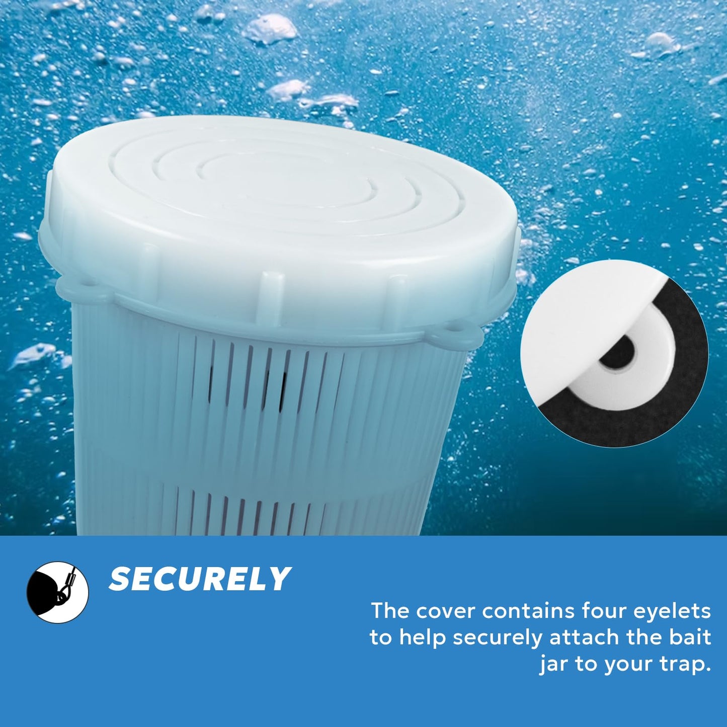 A1FISHER Plastic Vented Bait Jar Cup 1/2 Liter with Lid, White,3 Packs