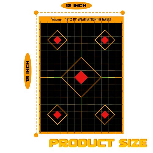 Highwild Sight in Splatter Paper Targets - Splash Effect of Multiple Colors - 12x18 Inch (10 Pack)