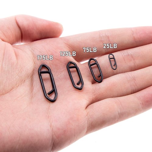Dr.Fish 20 Pack Fishing Power Clips Stealth Stainless Steel Speed Lure Clips Quick Change Fishing Snap Connector Saltwater Freshwater Terminal Tackle 25LB