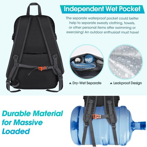 RAINSMORE Hiking Backpack 40L Waterproof Camping Lightweight Packable Backpack for Women Men Outdoor Travel Daypack