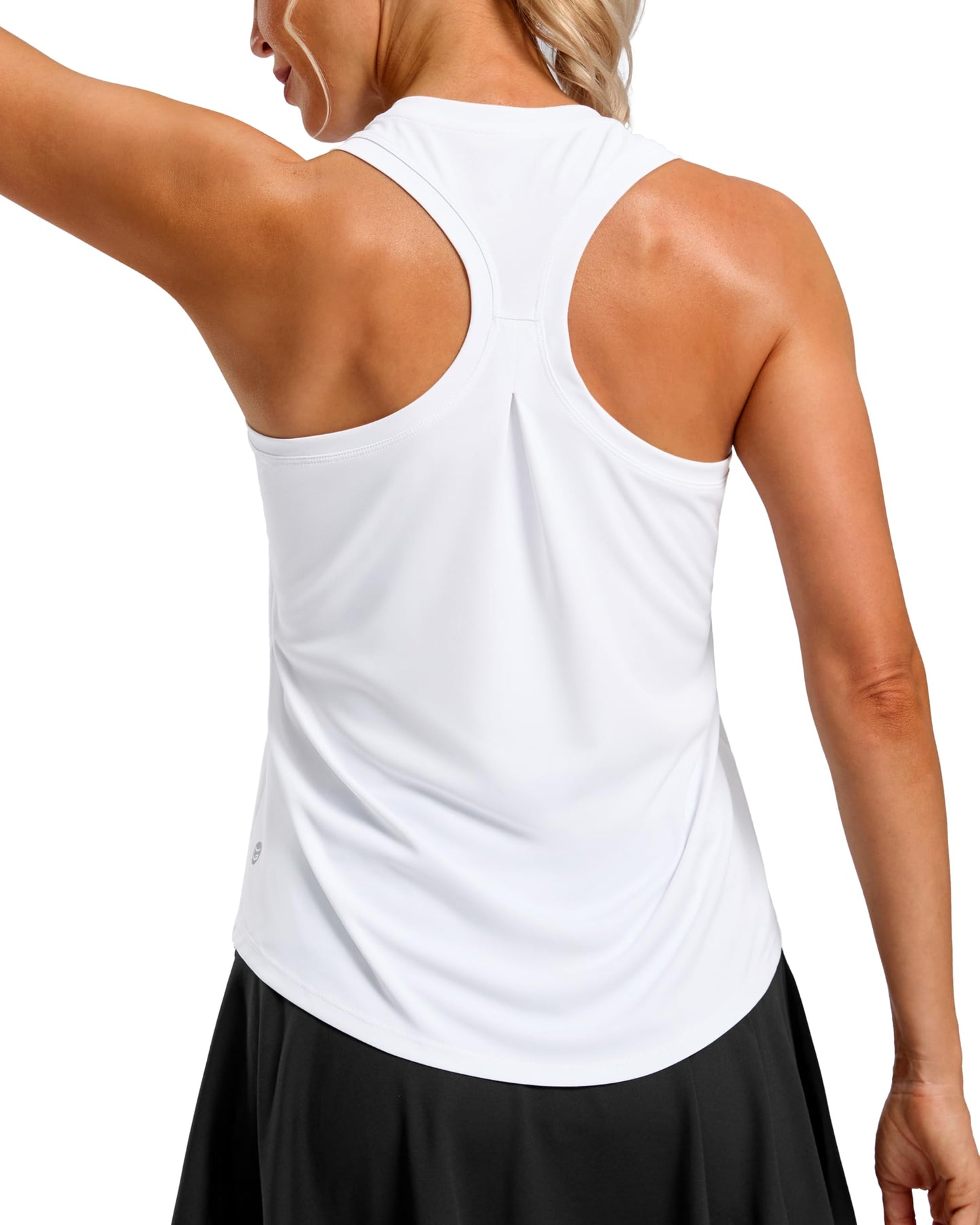 G Gradual Women's Workout Tank Tops Racerback Athletic Yoga Tops Loose Fit Sleeveless Running Gym Sports Shirts for Women(White Stripe,XXL)