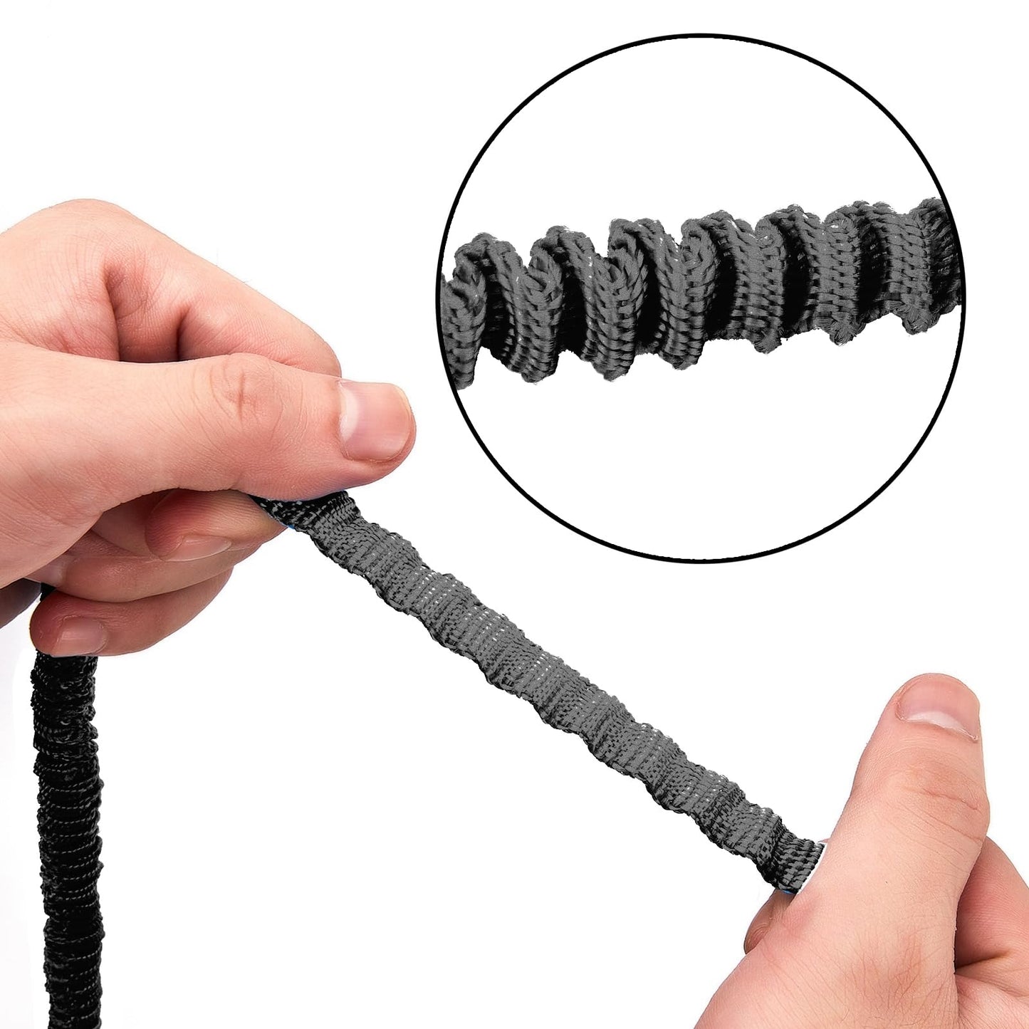 MOOCY Kayak Paddle Leash, 3-7 ft Stretchable Strap Lanyard for SUP, Canoeing, Fishing Accessories - Secure Bungee Rod Holder Tether(Black, 4 Pack)