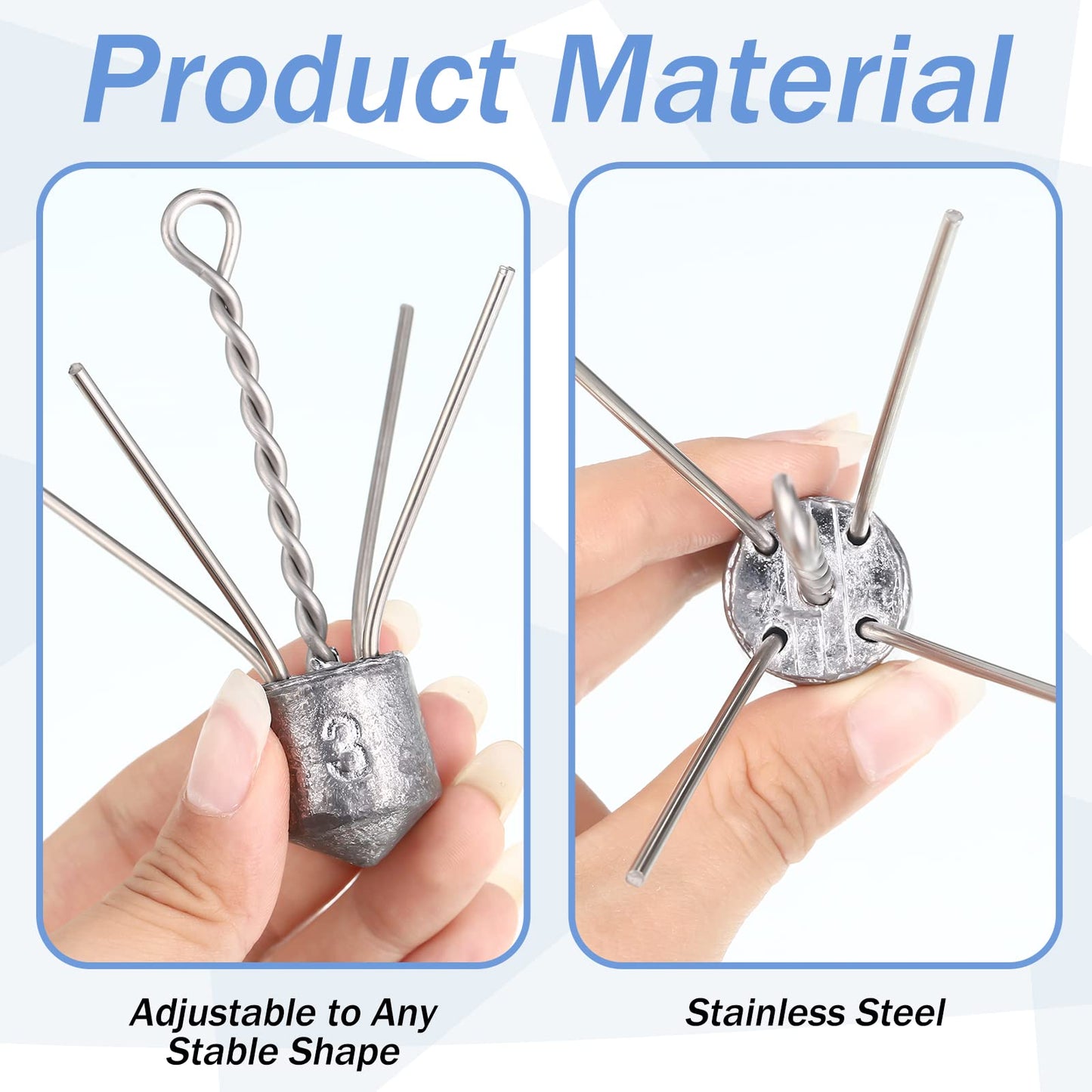 Jenaai Sputnik Sinker Long Tail Surf Fishing Weights Spider Weights for Saltwater Equipment Fishing Ocean Beach Casting Fishing Bottom Holder, Silver (1 Oz-8 oz,7 Pcs)