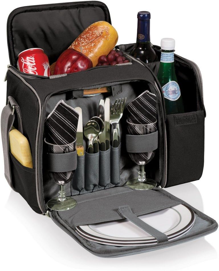 NCAA Malibu Cooler Picnic Basket - Insulated Tote with Complete Picnic Set
