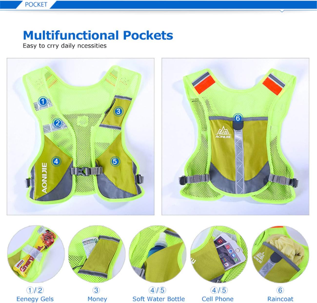 AONIJIE Running Hydration Vest Backpack,Lightweight Insulated Pack for Hiking Trail Running Cycling Race Marathon