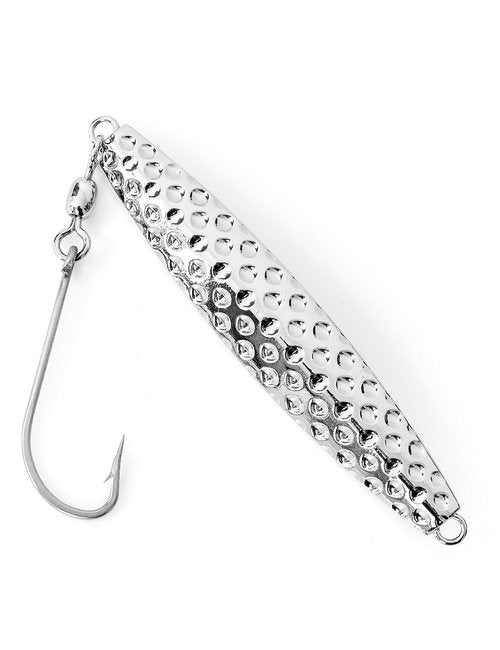 BLUEWING Hammered Diamond Jig Fishing Lures for Saltwater Deep Sea Sinking with Stainless Steel Hook, Chrome 12oz, 1pc