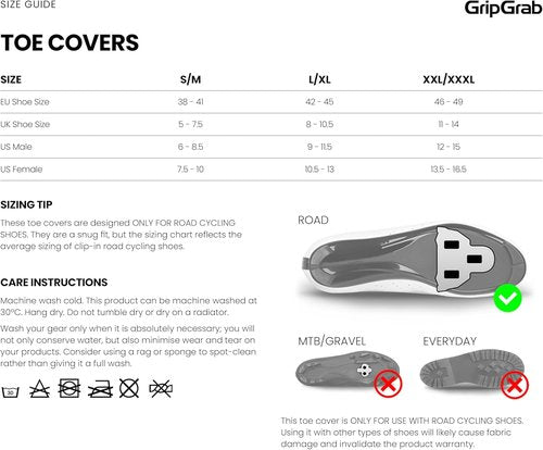 GripGrab Windproof Road Bike Toe Covers Cycling Overshoes Thermal Insulating Road Bicycle Shoe Covers Biking Toe Warmers