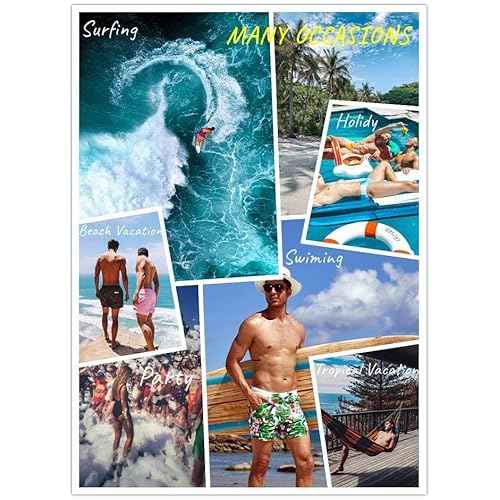 COOFANDY Men's Swimsuit Camo Quick Dry Mens Swimming Shorts Trunks with Pockets
