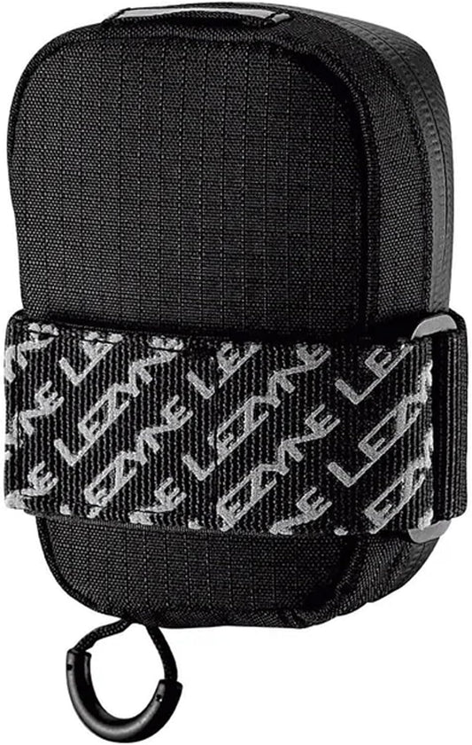 LEZYNE Road Caddy Compact Bike Saddle Bag - Lightweight Durable Nylon Cycling Under Seat Pouch with Velcro Attachment, Clamshell Opening & Reflective Accents for Road Bikes & Commuters, 0.4L Capacity