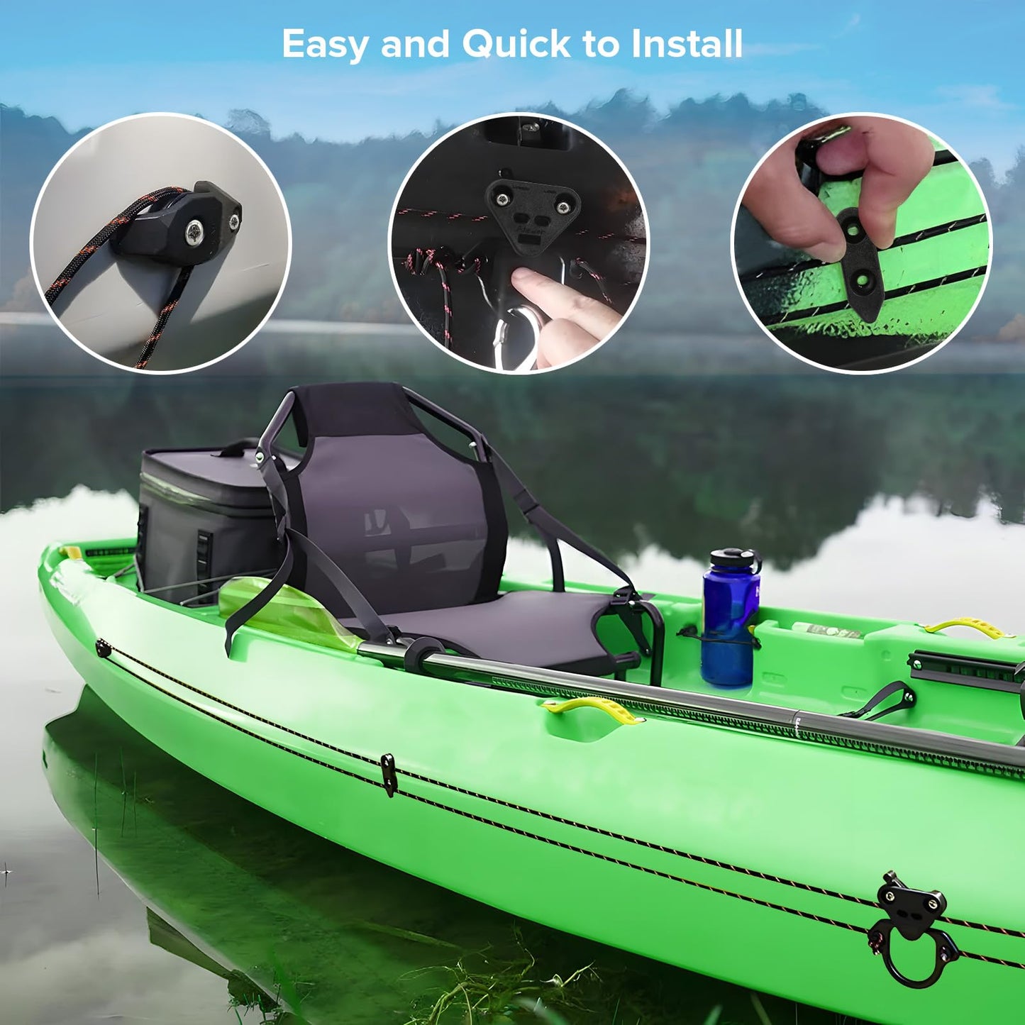 Atader Kayak Anchor Trolley Kit, Standard Anchor Trolley System for Kayak Canoe, Suitable for Freshwater and Saltwater Use, with Stainless Steel Screws