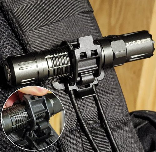 YONCONO 2 Pack Tactical Gear Clip - Multipurpose Fastener for Clipping Gear to Backpack (Compatible with Molle Bags)- Used to Hold Flashlights, Tourniquet, Walking Sticks and More (Black)