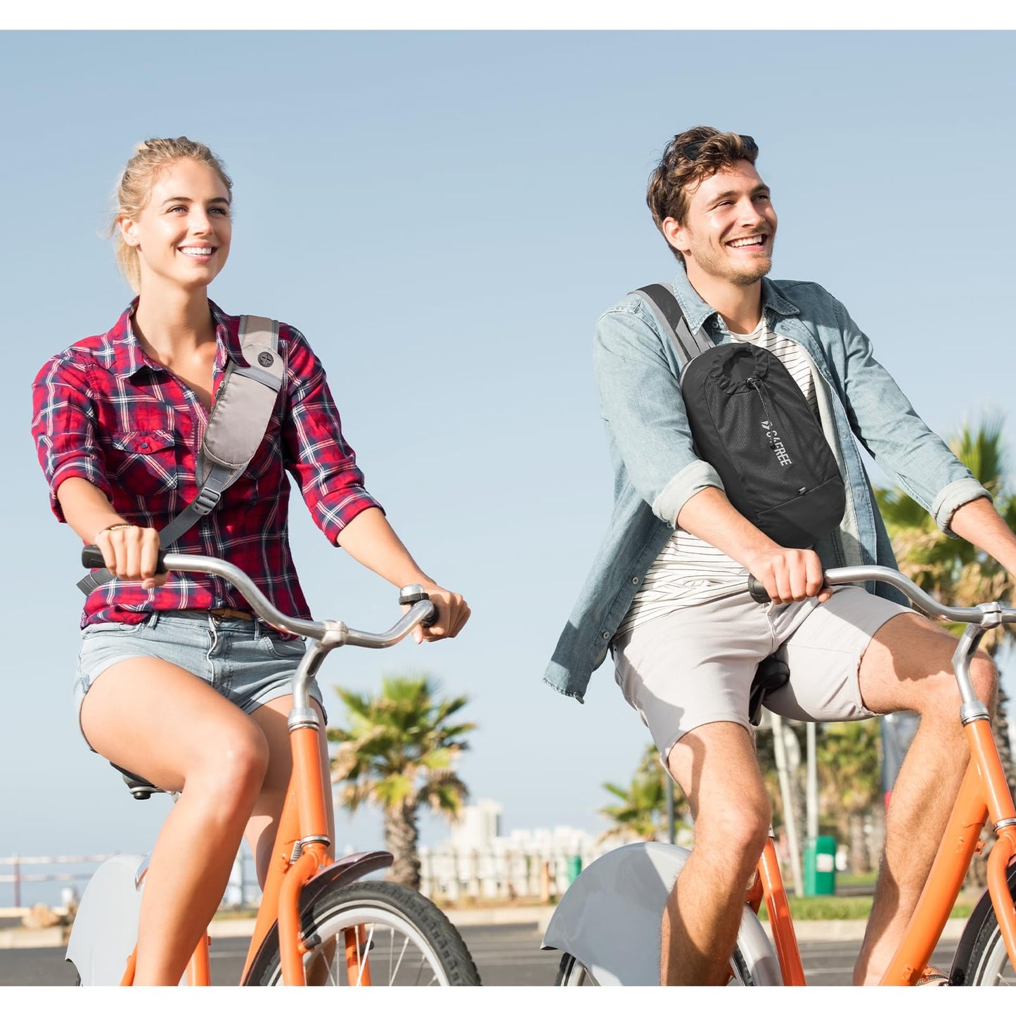 G4Free Small 11 L Foldable Ultralight Backpack Sling Bag RFID Blocking Shoulder Bag for Hiking (Flower+Grey)