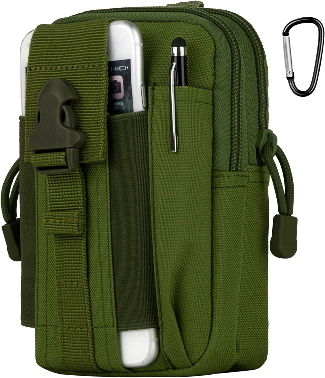 IronSeals Tactical Molle Pouch Compact Utility Waist Bag Phone Holster Holder for 4.7"-6.9" iPhone 15 Pro Max/15 Pro/14 Plus/14 Pro Max/14/13 Pro Max/13 Pro/12 Pro Max/11 Pro Max