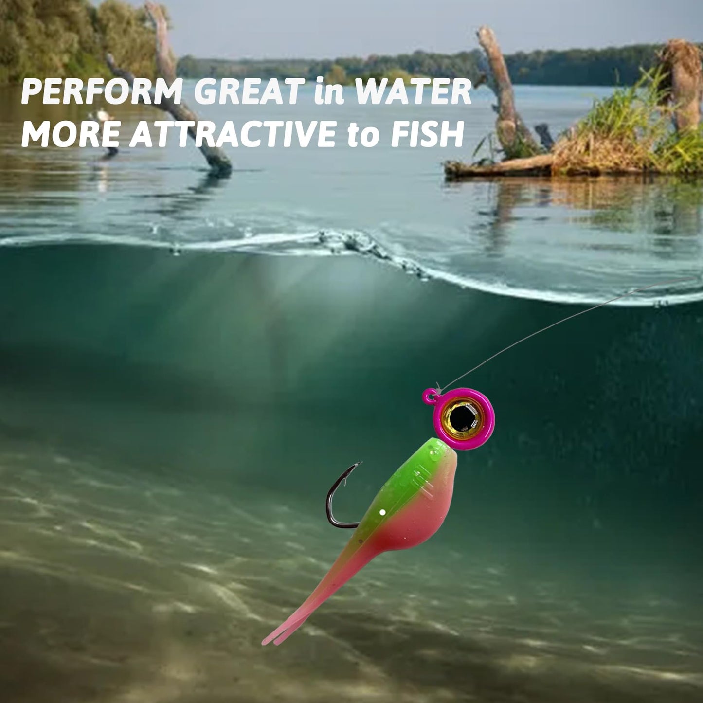 Fish Corner 20pcs Crappie Jig Heads, Assort, 1/8oz