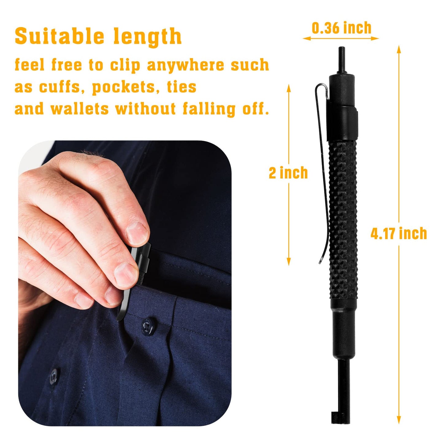 JOTOVO Pocket Handcuff Key Strong Polymer Finish, Universal Police Cuff Keys Clip for All Standard Series Hand Cuffs - 2PCS