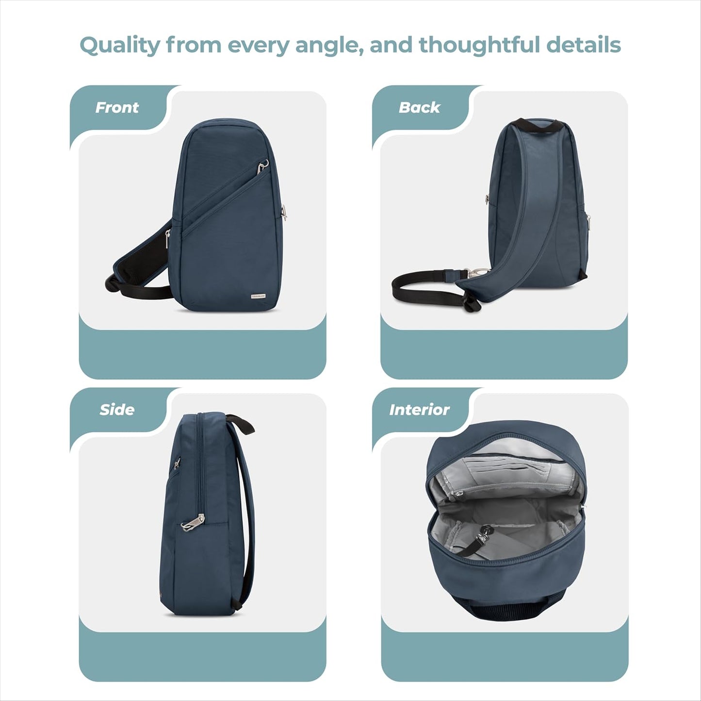 Travelon Anti-Theft Sling Bag for Travel & Daily Use - Classic Design, Secure & Stylish