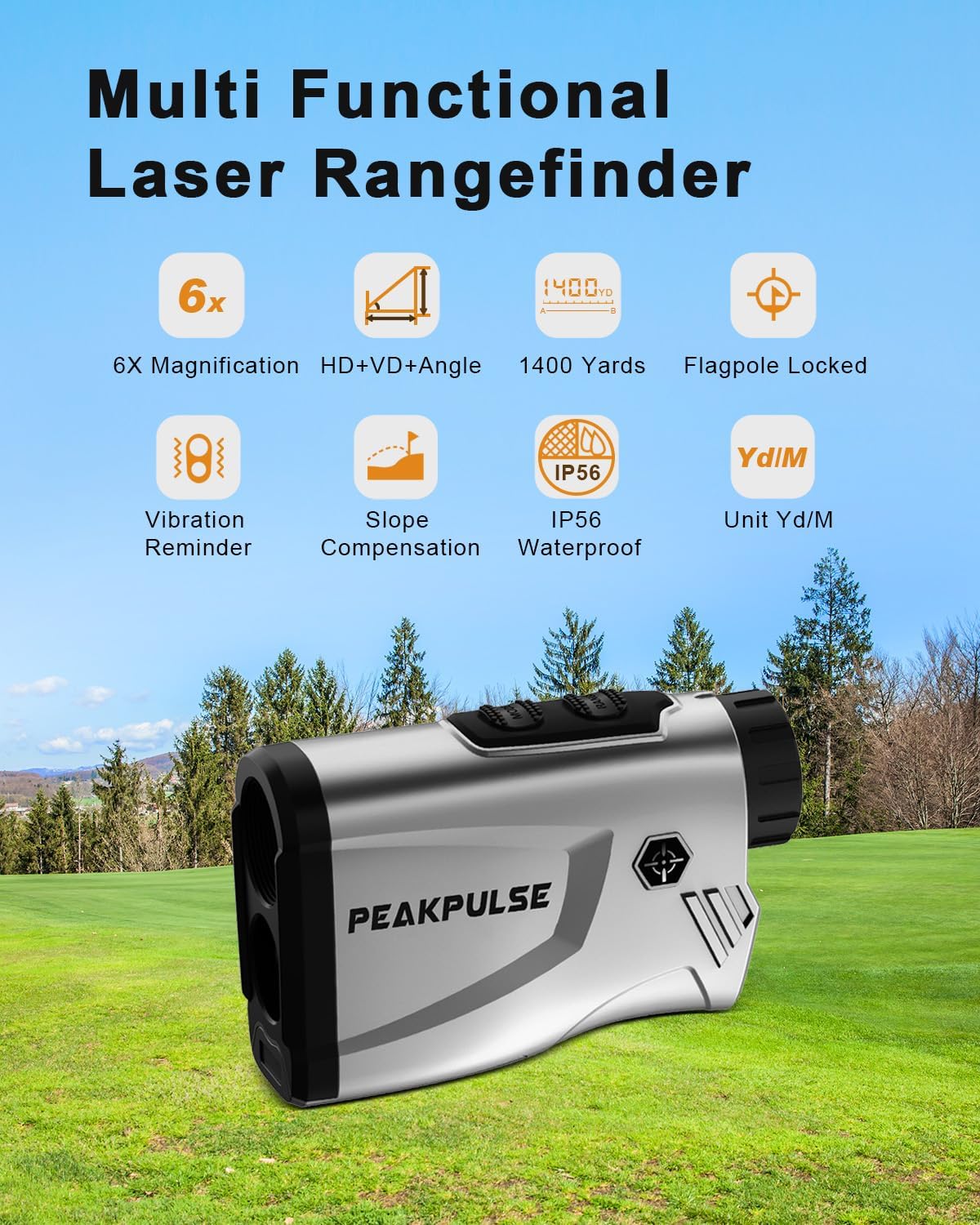 Golf Rangefinder 650/1200/1700 Yards Range Finder Golfing 6X Magnification 0.5 Yard Accuracy Flag Pin Lock Vibration Fast Focus