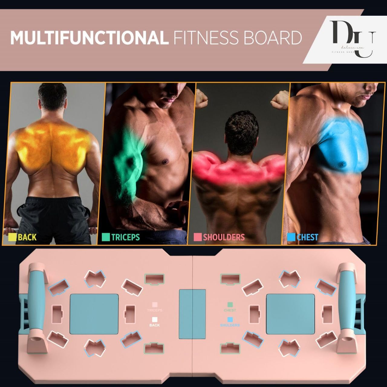 Generic Push Up Board, Home Workout Equipment, Pushup Board, Gym Stuff for Men, Home Workout Equipment (Pink)