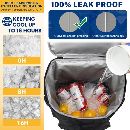 onedayHI Backpack Cooler,45/55 Cans Backpack Coolers Insulated Leak Proof for Men Women,43L Soft Lightweight Travel Cooler Lunch Box Backpack for Hiking,Camping,Beach