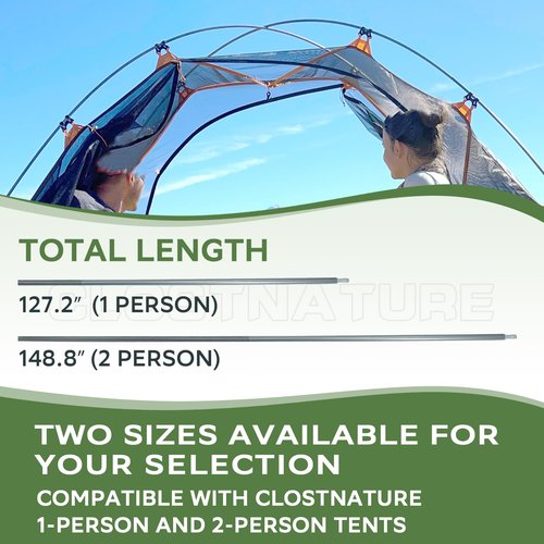 Clostnature Aluminum Tent Poles Replacement - 7001 T6 Heated Lightweight Aluminum Tent Poles, Fits Most Backpacking Tents, Tent Accessories for Camping, Hiking, Outdoor, Awning