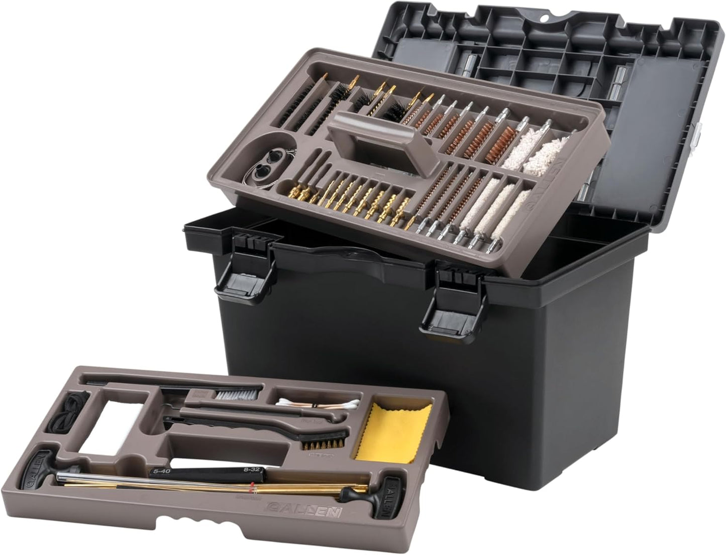 Allen Company Universal Gun Cleaning Kit & Tool Box - Rifle, Shotgun & Handgun Gun Cleaner Kit - 66-Piece - Gun Accessories for Men and Women - Cleaning Kit Gun Case - Black/Gray