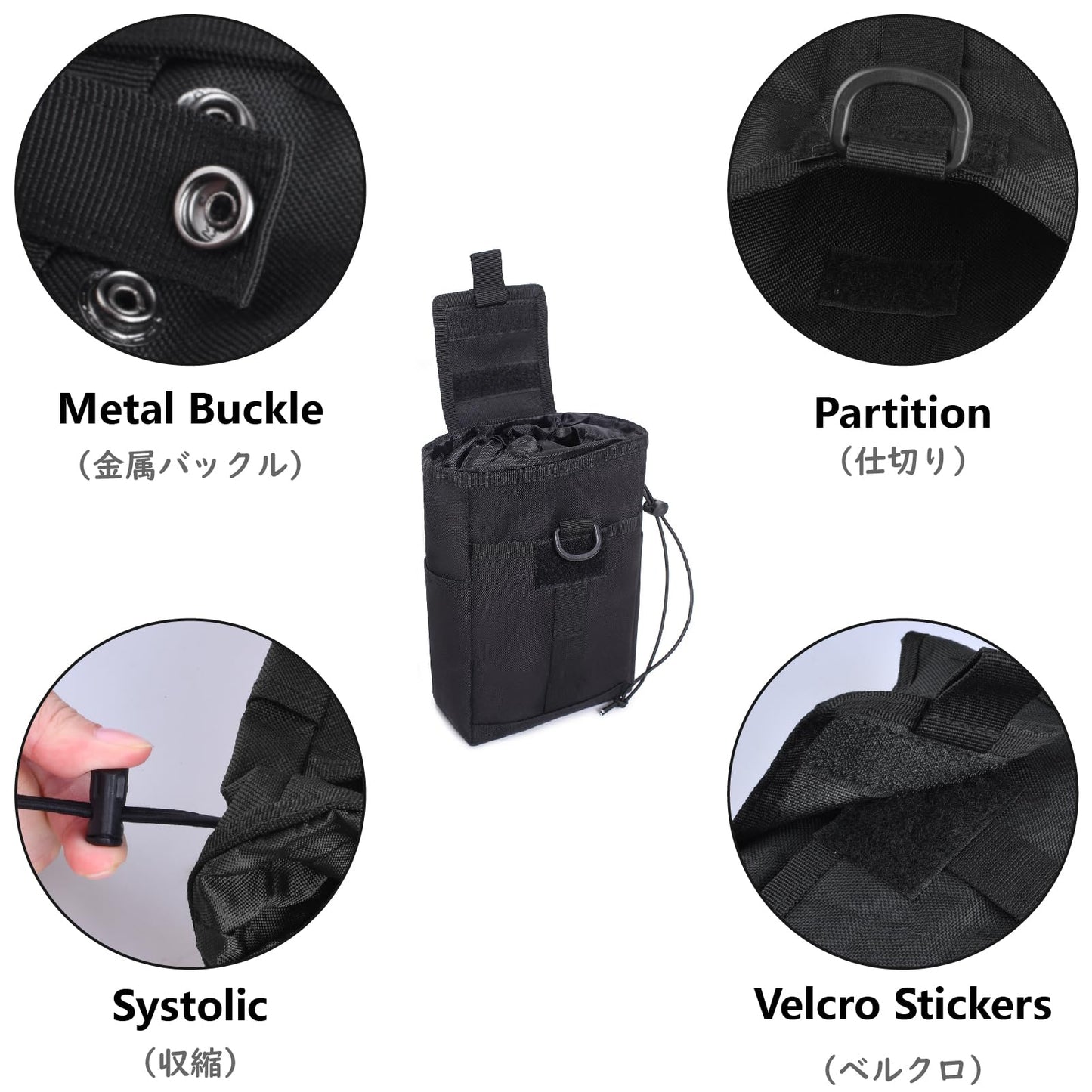 JEELAD Pouch Organizer Large Recycling Bag Molle Dump Pouch Tactical Tool Bag for Outdoor Hiking Camping (B - Green)