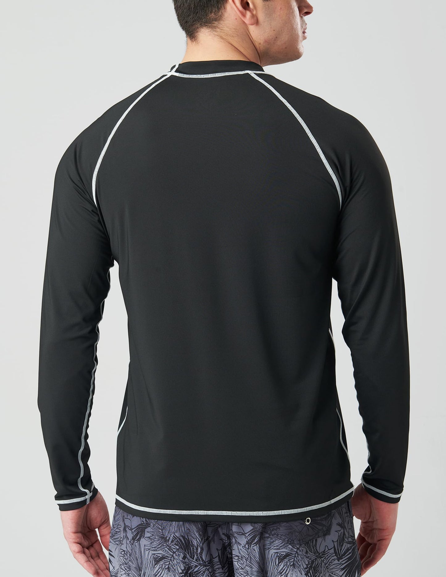 2 Pack Men’s Rash Guard Long Sleeve Swim Shirts UPF 50+ Sun Protection – Quick Dry Lightweight UV Fishing Surf Shirt (Set 3, Large) Black/Navy