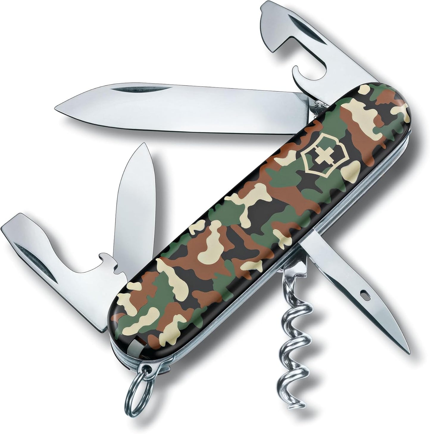 Victorinox Spartan Swiss Army Knife, 12 Functions, Swiss Made Pocket Knife with Corkscrew, Can Opener and Screwdriver - Black