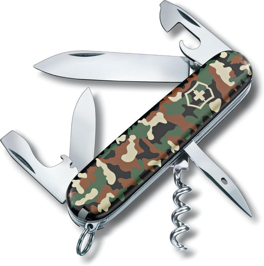 Victorinox Spartan Swiss Army Knife, 12 Functions, Swiss Made Pocket Knife with Corkscrew, Can Opener and Screwdriver - Black