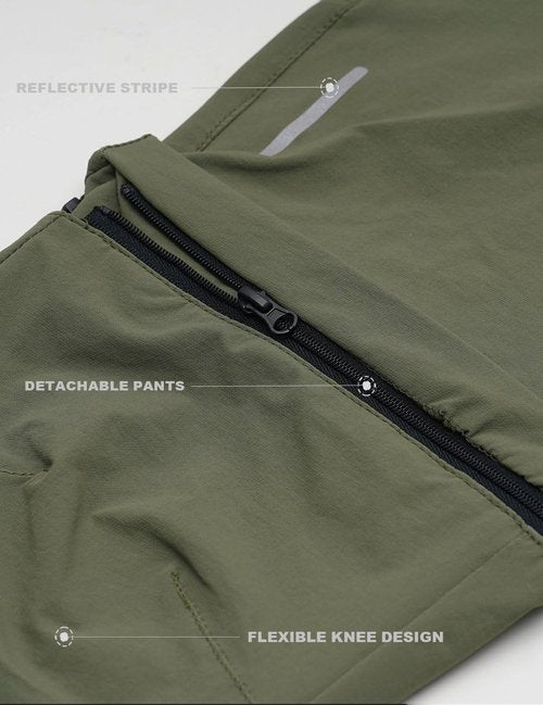 Doruro Boy's Hiking Pants Kids Cargo Pants Outdoor Waterproof Quick Dry Trousers Camping Zip Off Outerwear Green 7-8
