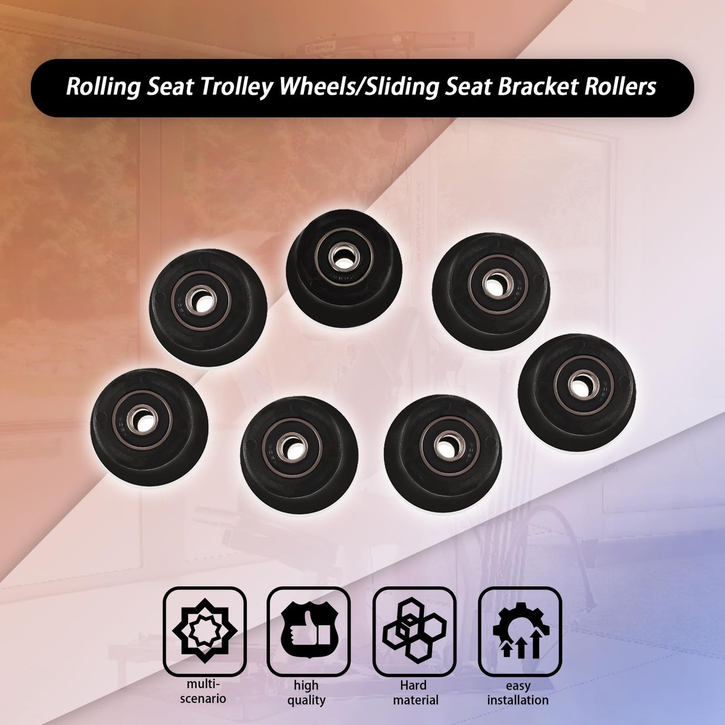 7Pcs Sliding Seat Bracket Rollers Compatible with Home Gym Rolling Seats for Bowflex Series Models(for Blaze, Classic, Elite, Motivator2, Pr1000, Sport, Conquest, Ultimate2, Schwinn Comp, Revolution)