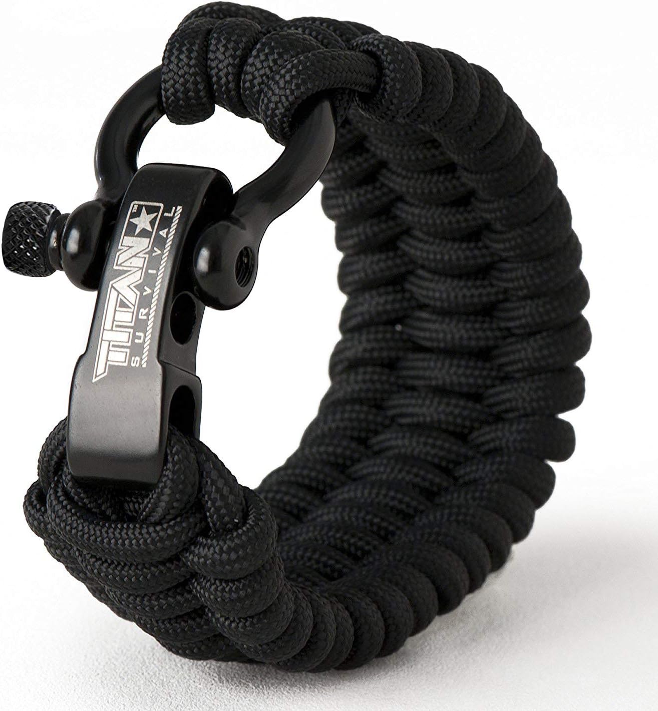 TITAN Survival 1,650 LBS Shackles for Paracord Bracelets (5-Pack) | BLACK | Stylish Premium Metal Clasps.