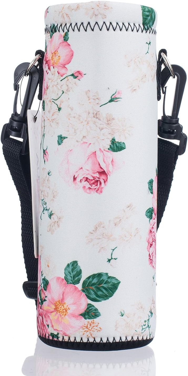 Insulated Neoprene Water Bottle Carrier | 24oz/32oz Sling Holder for Walking