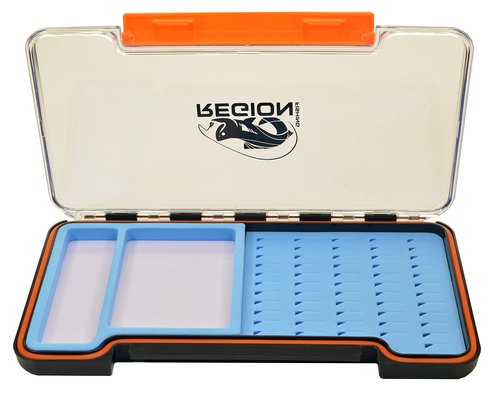 Thin Single Sided Fly Box, Magnetic Bays, Waterproof & Compact, Midges, Dries