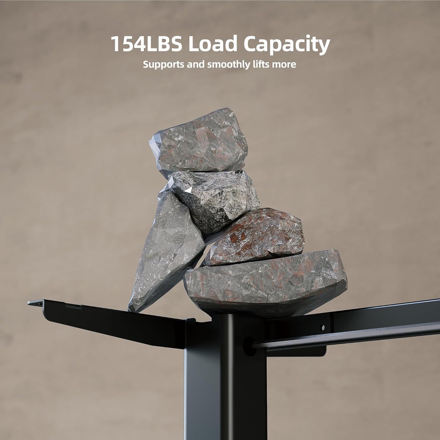 Claiks Standing Desk Frame, Electric Stand Up Desk Legs Frame Workstation Up to 63",T-Shaped Adjustable Standing Computer Desk for Home and Office, (Black Frame only)