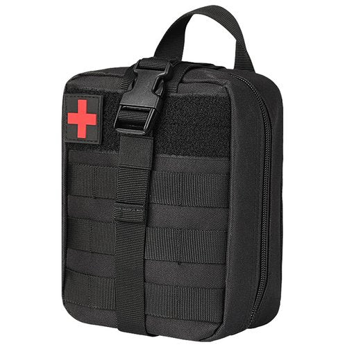 Tactical Medical Molle Pouch Tactical - 1000D Nylon First Aid Pouchs, Big Capacity EMT Bag Utility, Heavy Duty Military Grade Rip-Away Ifak Pouch for Home and Outdoor Activities (Black)