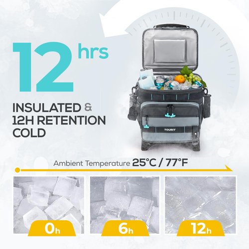 TOURIT 48-Can Insulated Rolling Cooler & 4 Pcs Reusable Ice Packs Bargain Perfect Combination