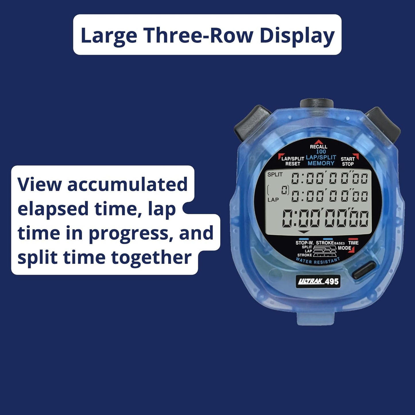 Ultrak 100 Lap Memory Timer, Yellow