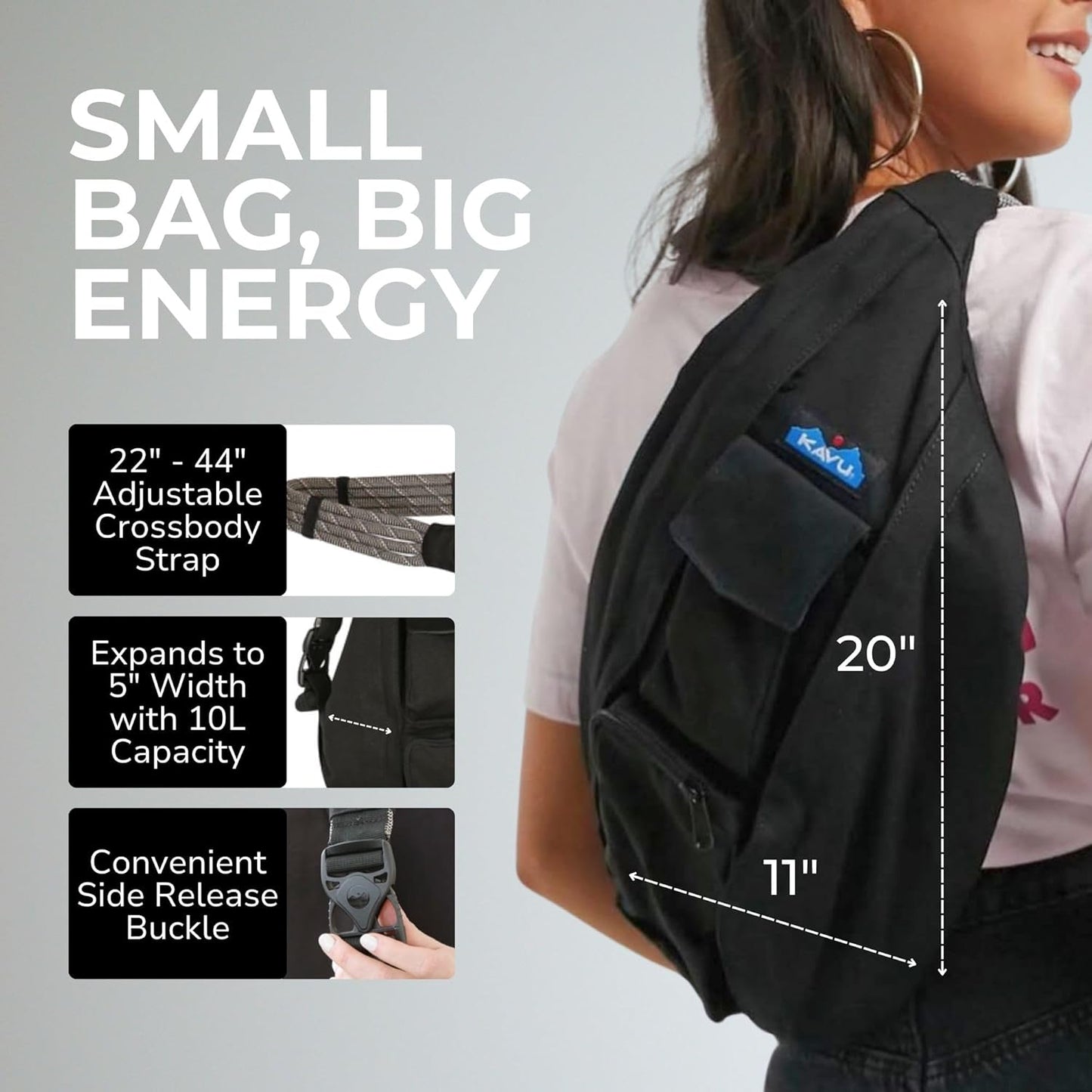 KAVU Rope Bag - Sling Pack for Hiking, Camping, and Commuting