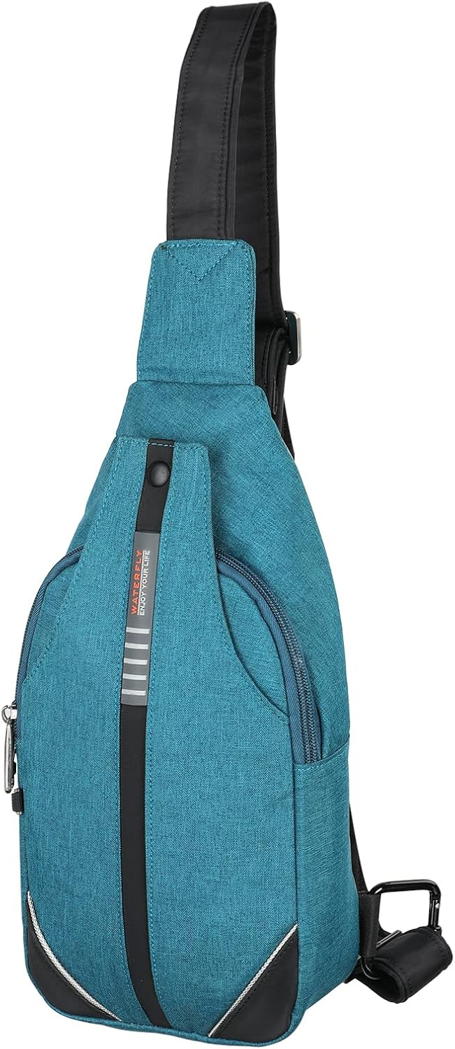 WATERFLY Small Crossbody Sling Backpack Anti Theft Backpack for Traveling Chest Bags for Men&Women Multipurpose Casual Daypack Hiking Shoulder Bag (Black)