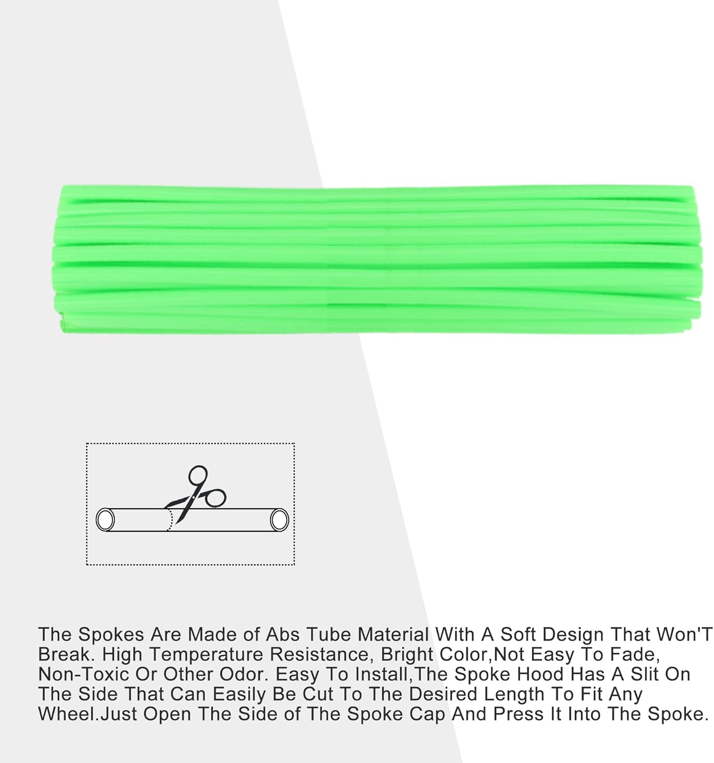 GOOFIT 72Pcs Motorcycle Spoke Skins Covers Coats Wheels Trim Cover Pipe Decorative Protective Wraps Kits for SUV Bicycle Off-Road Dirt Bike (Black)