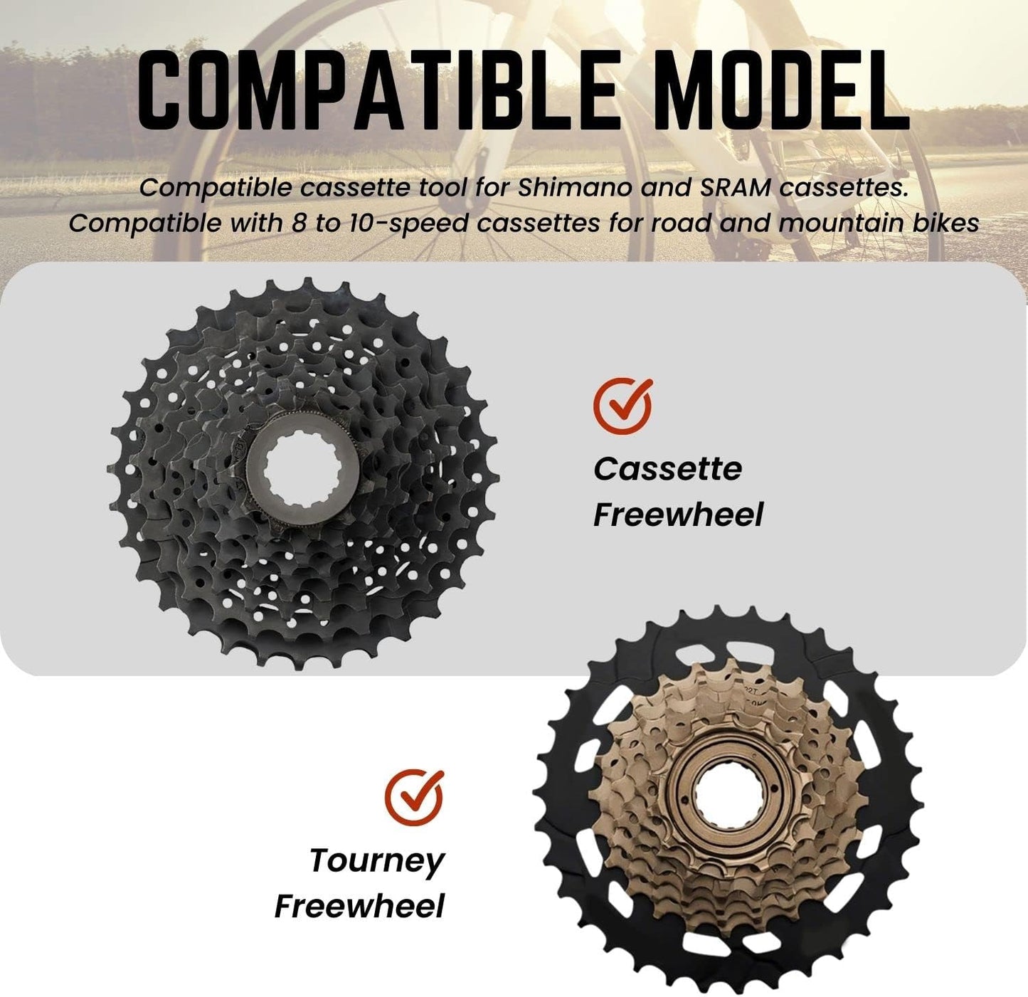 Flexzion Chain Whip - Bike Cassette Removal Tool Sprocket Remover with Rubber Coated Handle Grip - Compatible with Shimano, Sram Cassette Sprocket Remover