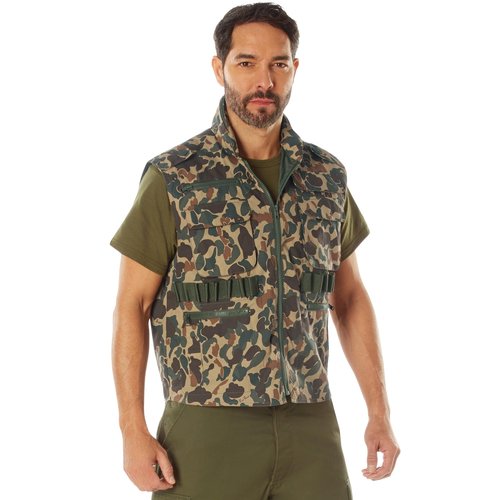 Rothco X Bear Archery Fred Bear Camo Ranger Vest – Tactical Vest with 10 Utility Pockets - Small