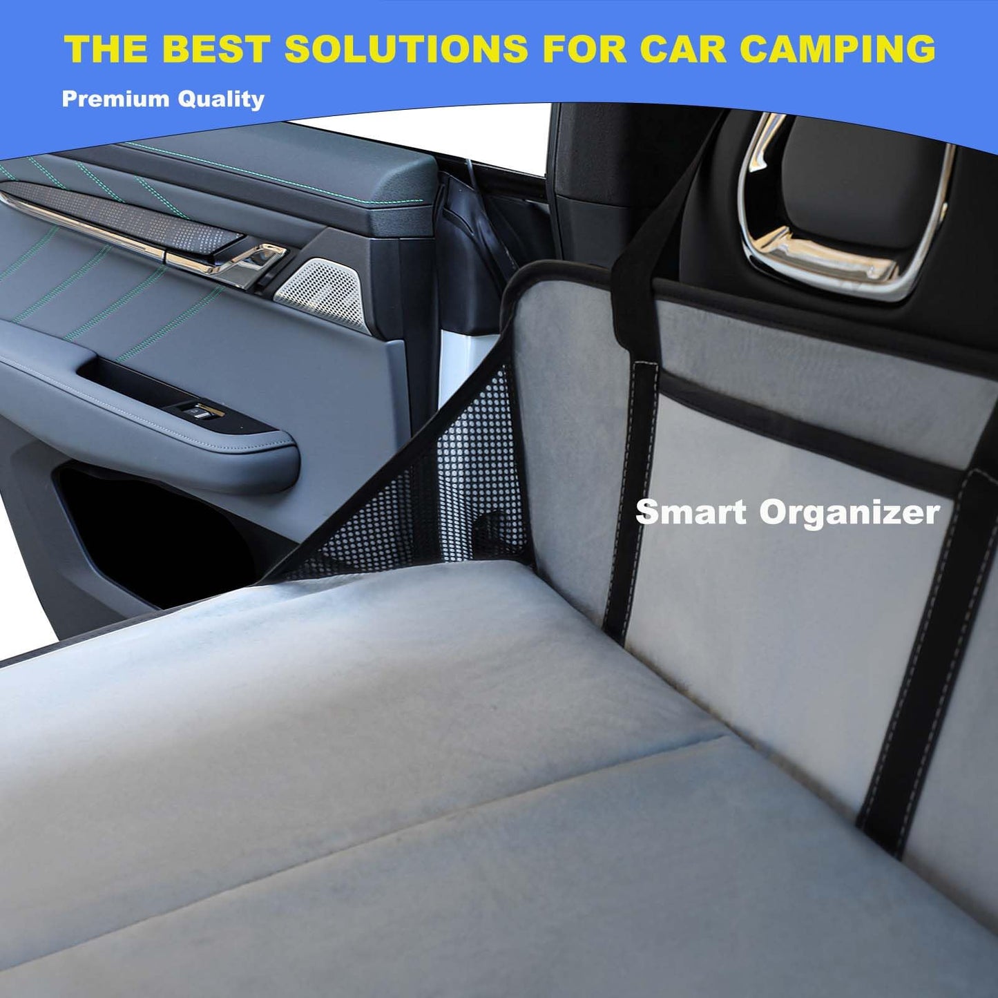 (Gray) Car Camping Essentials, Increase Trunk Space, for Car Camping & Travel, Fits Tesla Y/3,SUV with Full Flat Cargo Like RAV4,CRV,X-Trail,Outback,Highlander,Kuga,Cherokee,Equinox