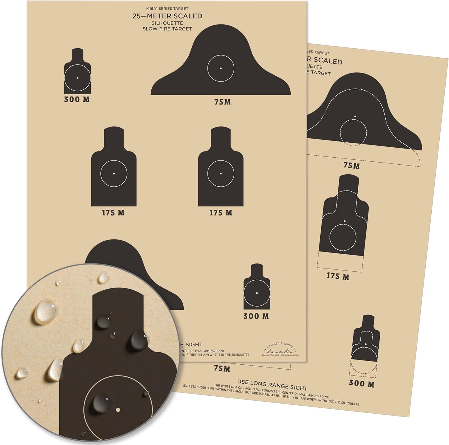 Rite in the Rain Weatherproof Diamond Pattern MOA Precision Distance Shooting Targets, 11" x 17", 25 Sheet Pack (No. TGMOALR-D)