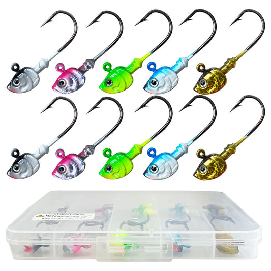 Bombite Swimbait Jig Heads,10packs Fishing Jig Heads Saltwater Hooks Swimbait Jig Head Minnow Fishing Jigs Heads for Bass Fishing 3/8 oz 1/2 oz 1.0oz