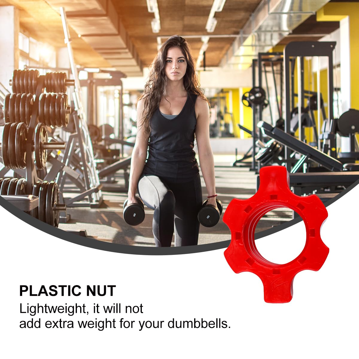 Kisangel 4Pcs Dumbbell Screw Spinlock Collars - Fixed Nut Barbell Collars Dumbbell Screw Clamps for Fitness Equipment Weight